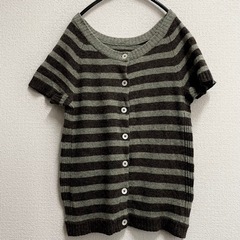 HUMAN WOMEN ニット　トップス　ボーダー柄
