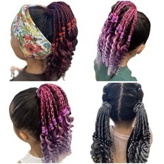 【新品】CPO#4　カーリーポニーテール　ヘアゴム　三つ編み　エクステの画像