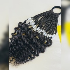 【新品】CPO#4　カーリーポニーテール　ヘアゴム　三つ編み　エクステの画像