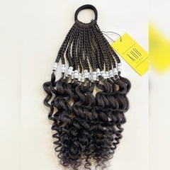 【新品】CPO#4　カーリーポニーテール　ヘアゴム　三つ編み　エクステの画像