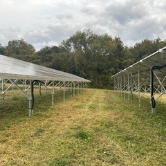 太陽光パネル設置場所での除草作業の画像