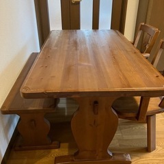 カントリー調ダイニングテーブル4点セット