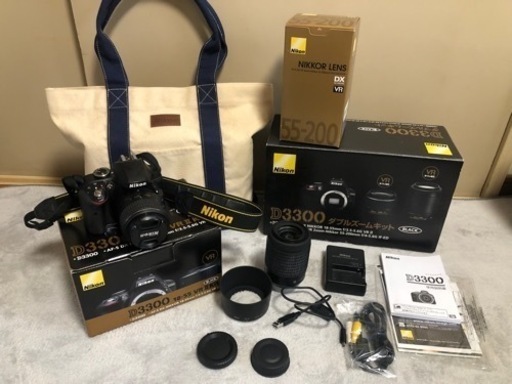 Nikon D3300 ダブルズームキット BLACK 箱・バッグ付き