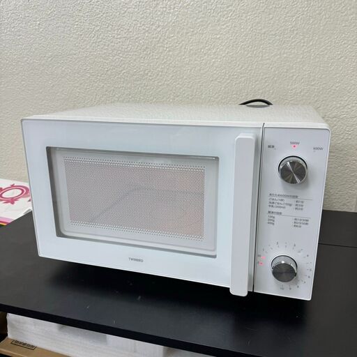 【稼動品】TWINBIRD ツインバード フラット 電子レンジ DR-LD20 2022年製 家庭用 中古