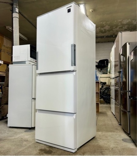 札幌引取り歓迎 美品 20年製 SHARP シャープ 350L 3ドア冷蔵庫 SJ-GW35F-W どっちもドア