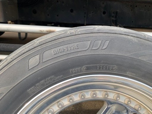 ハイエース100系ワゴン タイヤ&アルミホイール4本セット 215/65R16 ５部山 片減りあり