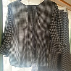 しまむら 夏服 ギンガムチェック柄セットアップ Lサイズ 