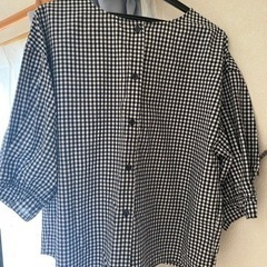 しまむら 夏服 ギンガムチェック柄セットアップ Lサイズ の画像