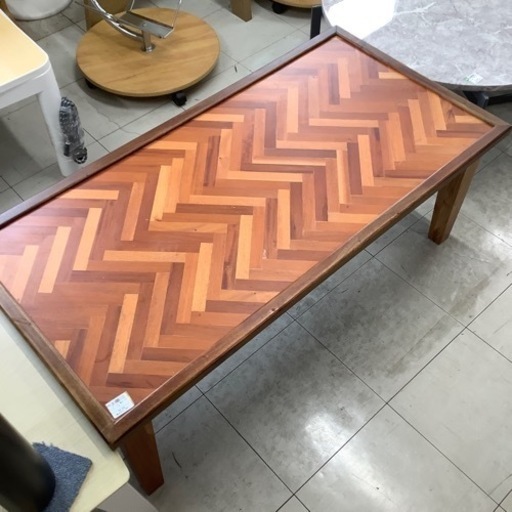 テーブル　ブラウン　東谷　コーヒーテーブル　ヘリンボーン