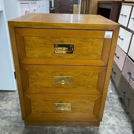 取付無料！カリモク ドマーニ モーガントン 天然木アンティーク風三段チェスト✨ 取付無料！カリモク ドマーニ モーガントン 天然木アンティーク風三段