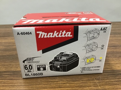 【未使用】makita 18Vバッテリー BL1860B