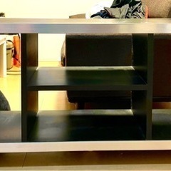 テレビ台　ローボード　ブラック×シルバー
