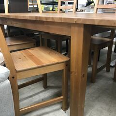 イケア IKEA ダイニング伸縮テーブルセット STRANDTORP ストランドトルプ ダイニングテーブル5点セット ダイニング イス4脚　 アンティーク風 アンティークス ダークブラウン　無垢材 北欧 おしゃれ クリーニング済 堺市 石津【ジャングルジャングルサカイ石津店】の画像