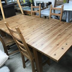 イケア IKEA ダイニング伸縮テーブルセット STRANDTORP ストランドトルプ ダイニングテーブル5点セット ダイニング イス4脚　 アンティーク風 アンティークス ダークブラウン　無垢材 北欧 おしゃれ クリーニング済 堺市 石津【ジャングルジャングルサカイ石津店】の画像