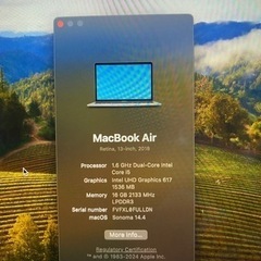 MacBook Air 16GBメモリーの画像