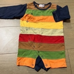 ベビー服 70 長袖　前開き　ロンパース　春秋　3着セットの画像