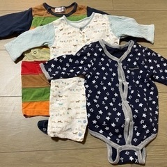 ベビー服 70 長袖　前開き　ロンパース　春秋　3着セット