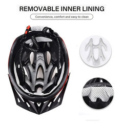 【新品】超軽量 自転車ヘルメット 流線型 サイズ調整 ロードバイク MTB サイクリング 通勤 大人 男女兼用 通気 ヘルメット ブラックxレッドの画像