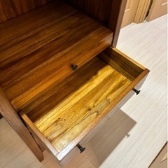 チーク 無垢材 レンジボード レンジ台の画像