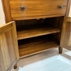 チーク 無垢材 レンジボード レンジ台の画像