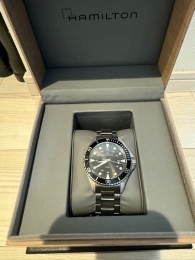 【決まりました】美品ハミルトン カーキ ネイビー クォーツ 37mm ブラック 純正NATOベルト付