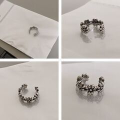 片耳用/フラワーイヤーカフ（新品）2個セットの画像