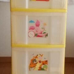 ディズニー　プーさん　収納引き出し　４段　30.5×36.5×高...