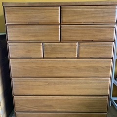 タンス　箪笥　大型家具　6段　引き出し10本　木製　中古