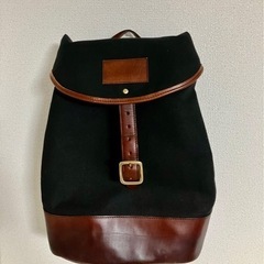 （値段交渉可能）倉敷帆布と本革を使用した手作りリュックサック の画像