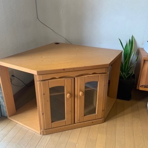 テレビボード　角　テレビ台　木製　カントリー風