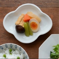 九谷青釜　白磁　モッコ皿　2枚セット