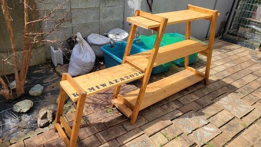 【お取引確定】キャンプ用の組み立て式シェルフ、棚(自作)