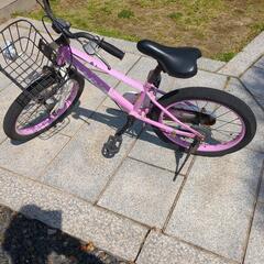 18型　自転車 幼稚園　小学生低学年　女子　ピンク　キッズの画像