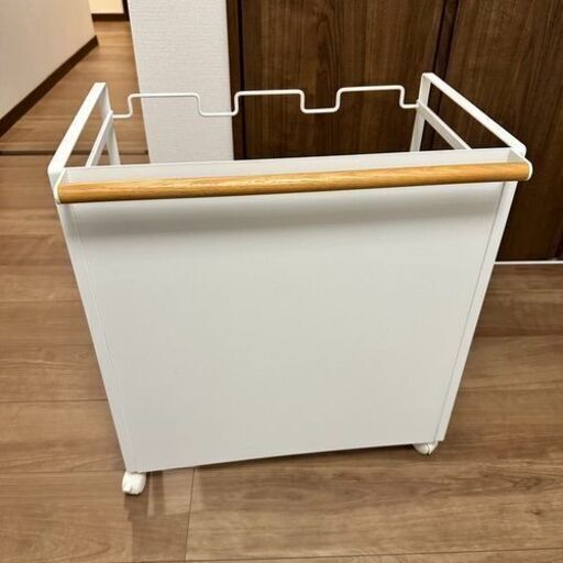山崎実業 ダストワゴン 3分別 ホワイト 目隠し付き 約51.5X34.5X55cm(キャスター含む) トスカ tosca ゴミ箱 4780