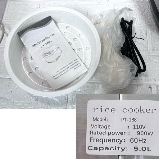 英語表記 炊飯器 5L(約8合) 低糖質炊飯器 マイコン式 5L 自動保温 多用途 rice cooker ライスクッカー 未使用品 ☆ 白石店