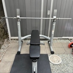 ファイティングロード60キロセット　ベンチ　シャフト台　シャフト1本　ダンベル2本　トレーニング　の画像
