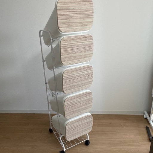 ゴミ箱 5段 分別 おしゃれ 蓋付き キャスター付き RISU株式会社製