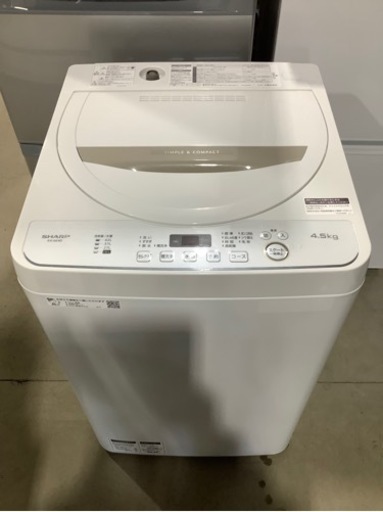 SHARP 4.5kg 全自動洗濯機　ES-GE4D-C 2019年製