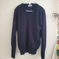 差し上げます● メンズ　Vネック　セーター　制服　紺色の画像