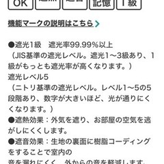 ニトリ　カーテン　レーベルとレースリコライ　腰高窓・出窓用　短め　グリーン　フック付きの画像