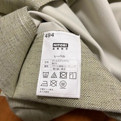 ニトリ　カーテン　レーベルとレースリコライ　腰高窓・出窓用　短め　グリーン　フック付きの画像