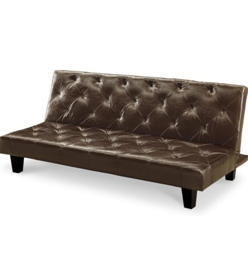 Lynd(リンド) ソファベッド ソファー 3人掛け レザー風 幅178 ローベッド ローソファ  ゆったり ダークブラウン