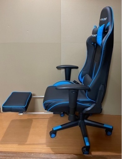 終了:値下げ！お買得美品！GTレーシングゲーミングチェアオットマン付き（中古品）