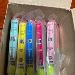 エプソン用プリンター　インクカートリッジ　互換6色パックの内黒以外の5色の画像