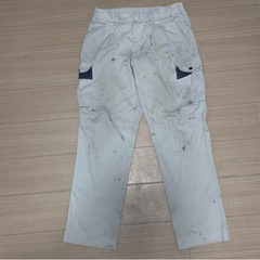 作業着　ワークズボン　ワークパンツ　カーゴパンツ　薄いグレーと水...