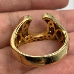 K18 18金 馬蹄 ホースシューリング 10.3g ダイヤ0.4ct