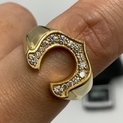 K18 18金 馬蹄 ホースシューリング 10.3g ダイヤ0.4ct