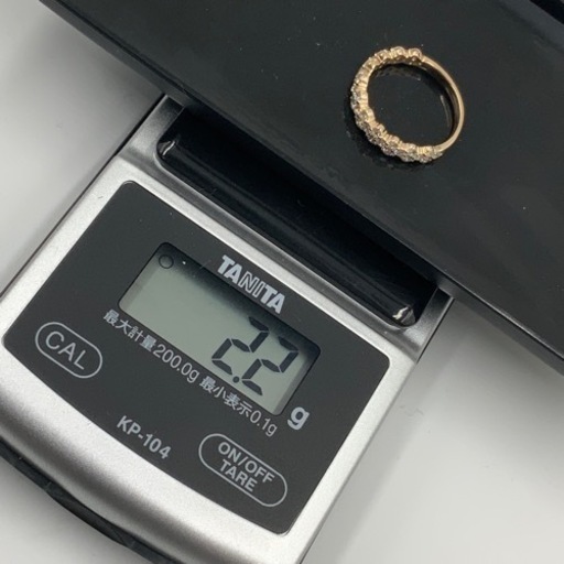売り切れました。K18 18金　ピンクゴールド　ハーフエタニティ　2.2g 約11号　ダイヤ0.87ct