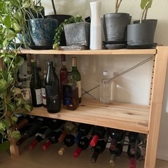 明日引き取りで無料。ワインラック　収納　棚　IKEA イーヴァル