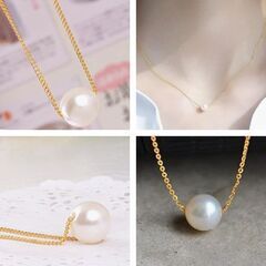 ゴールド/フェイクパールネックレス（新品）の画像